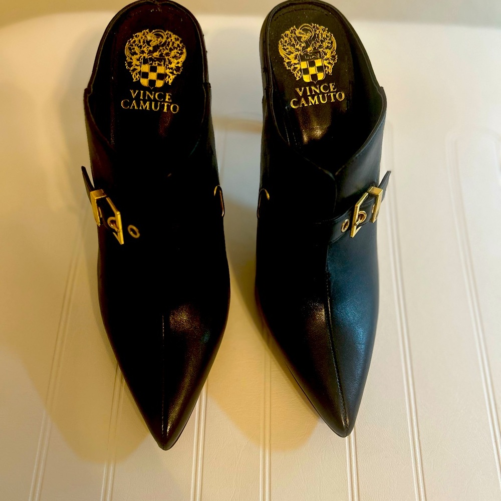 Vince Camuto Black Leather Women's Shoes